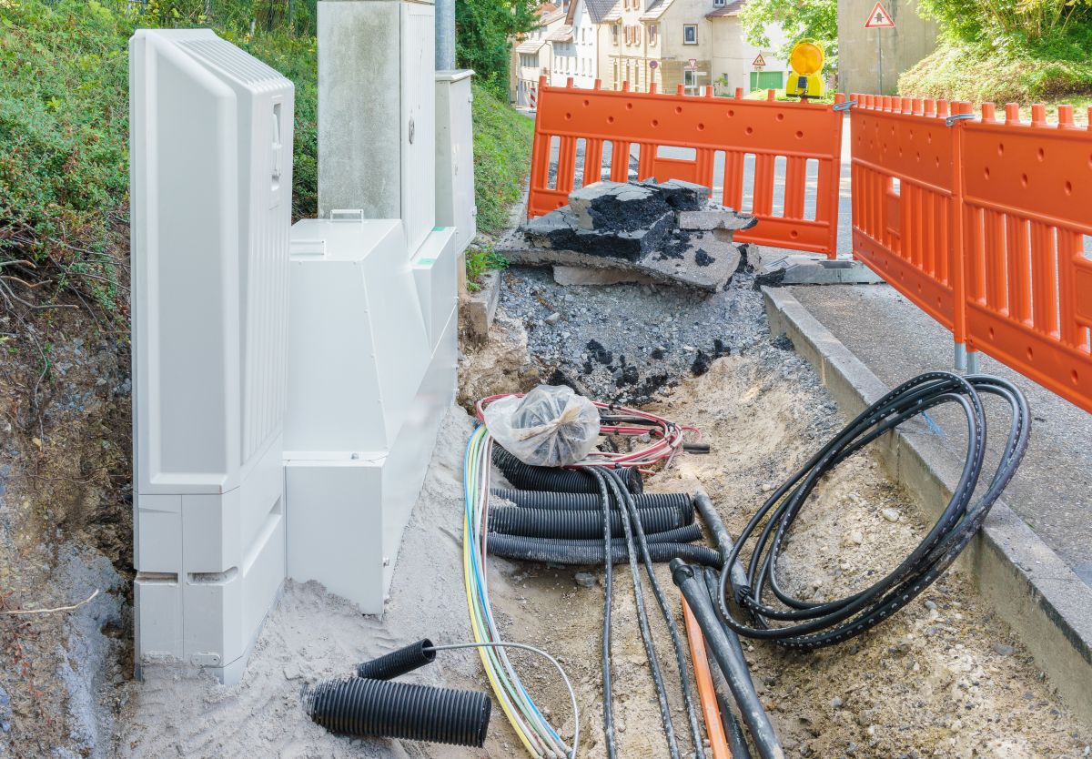 Beispiel Glasfaseranschluss Straße