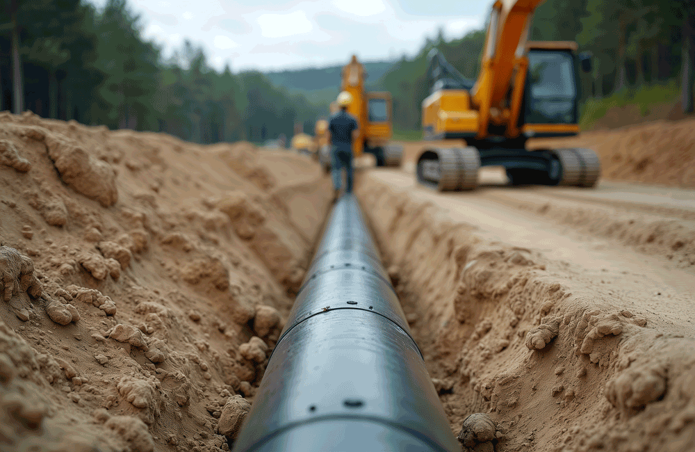 Leitungsverlegung in der Erde