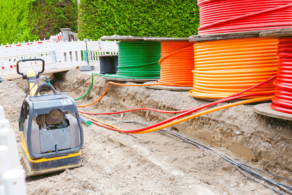 Verlegung von Glasfaserkabeln