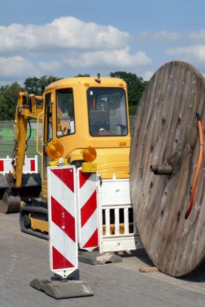 Baustelle Breitbandausbau - Glasfaserkabel